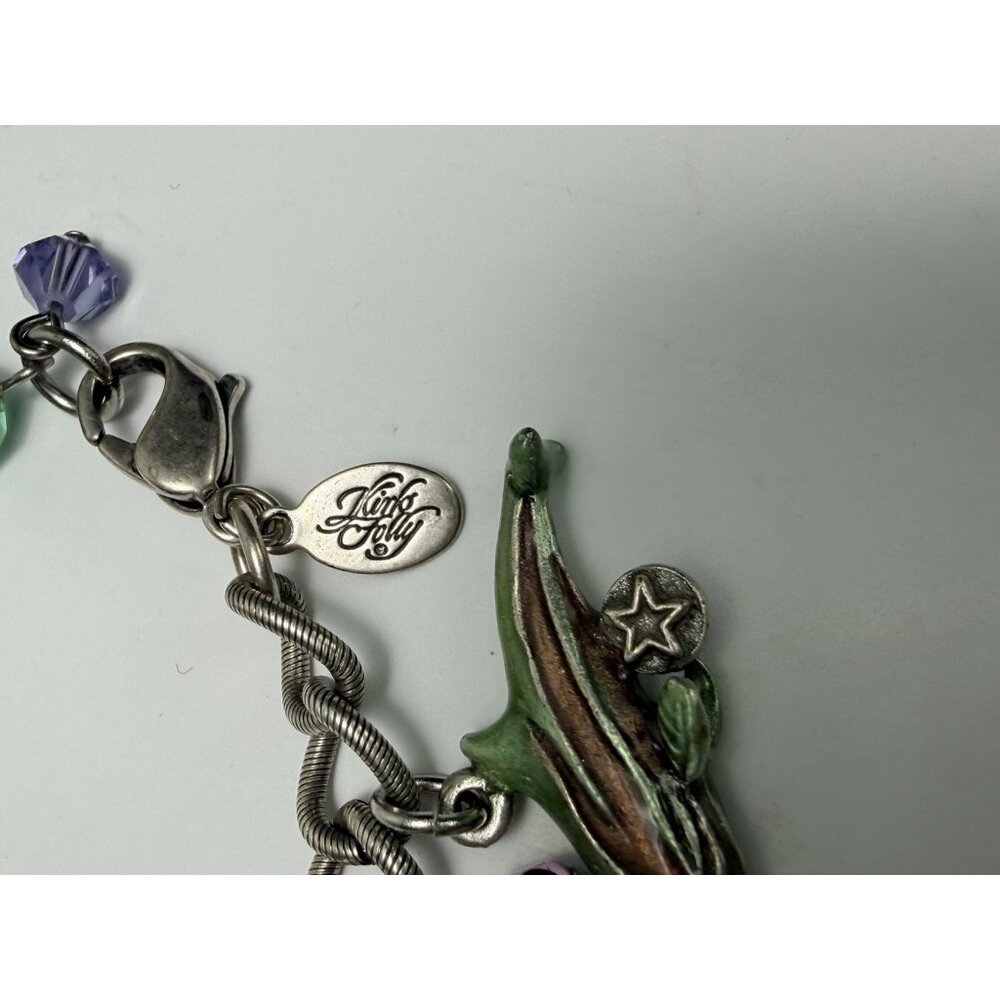 Kirks Folly Dolphin Mermaid Beach Summer Grape Star Flower Bead Silver Bracelet - Picture 7 of 8